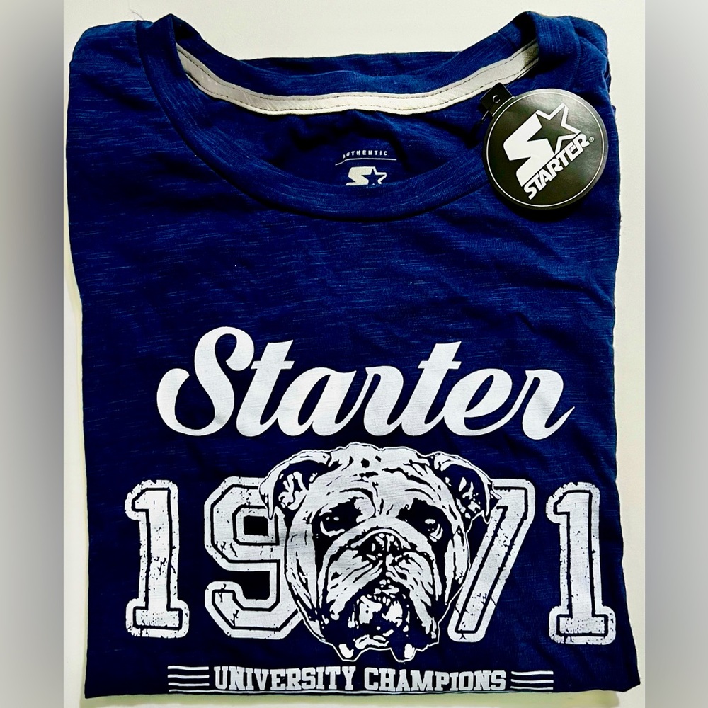 STARTER Bulldog Logo authentic black label short sleeve tee 1971